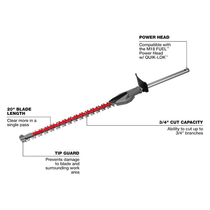 Milwaukee M18 FUEL QUIK-LOK Hedge Trimmer Attachment-Reconditioned, large image number 3