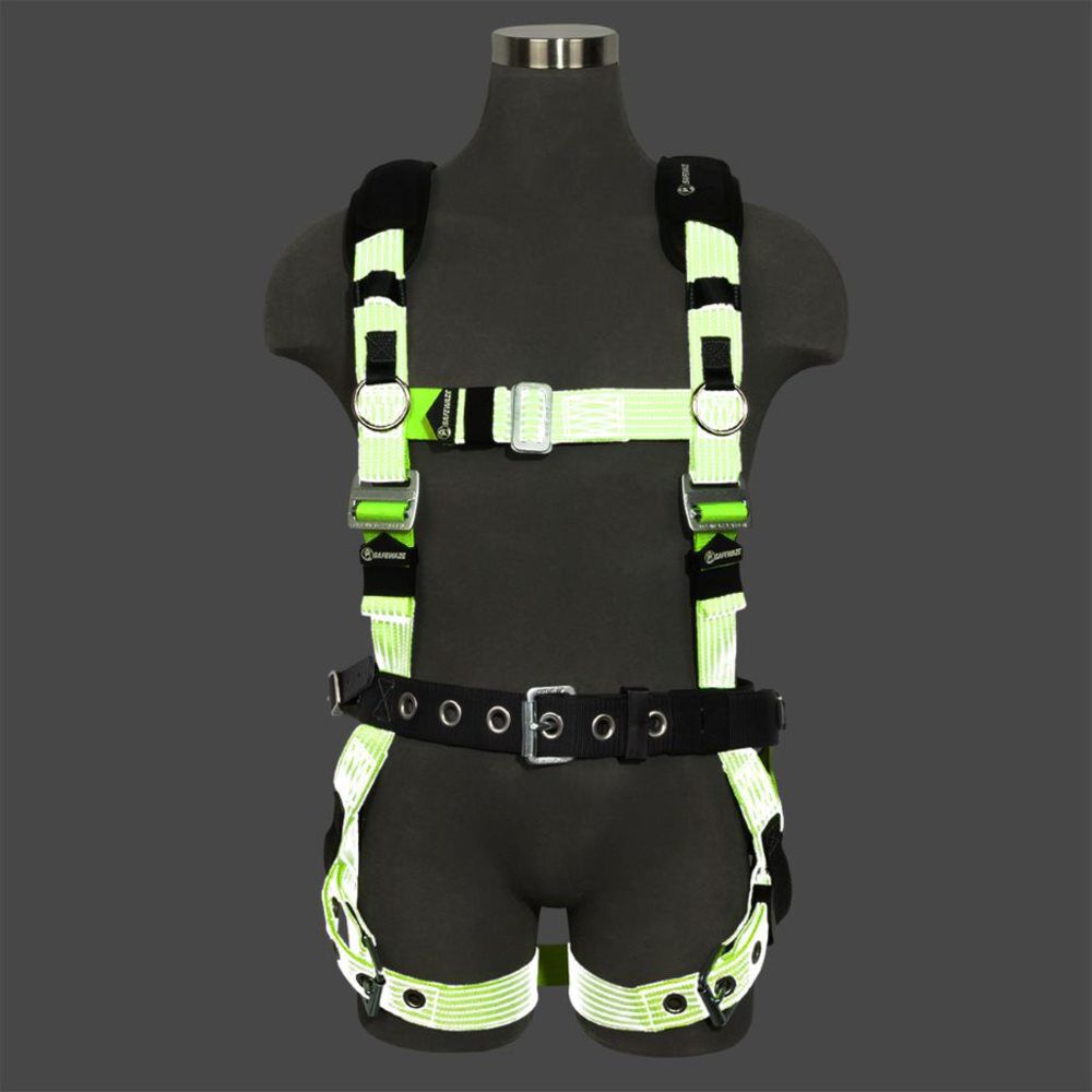 Safewaze Reflective Full Body Harness: 1D, MB Chest, TB legs, Mining belt, large image number 3