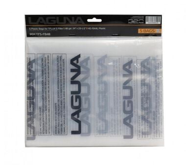 Laguna Tools 5 Pack of 48 Gallon Plastic Reusable HD Filter Bags for Cyclones Dust Collectors