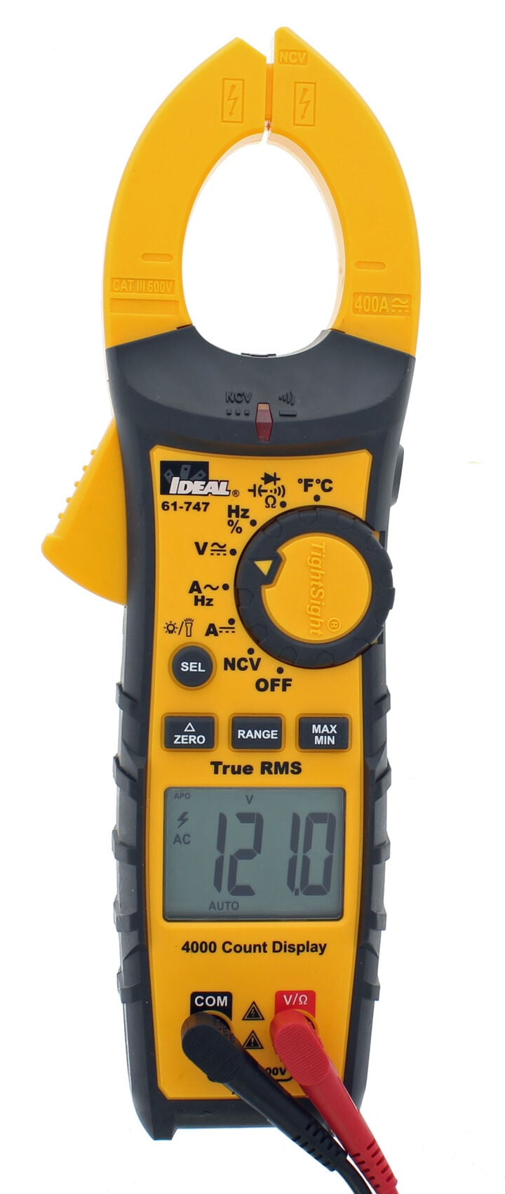 Ideal Industries 400A AC DC TRMS Clamp Meter, TightSight, with Flashlight, NCVT and Temp, large image number 1