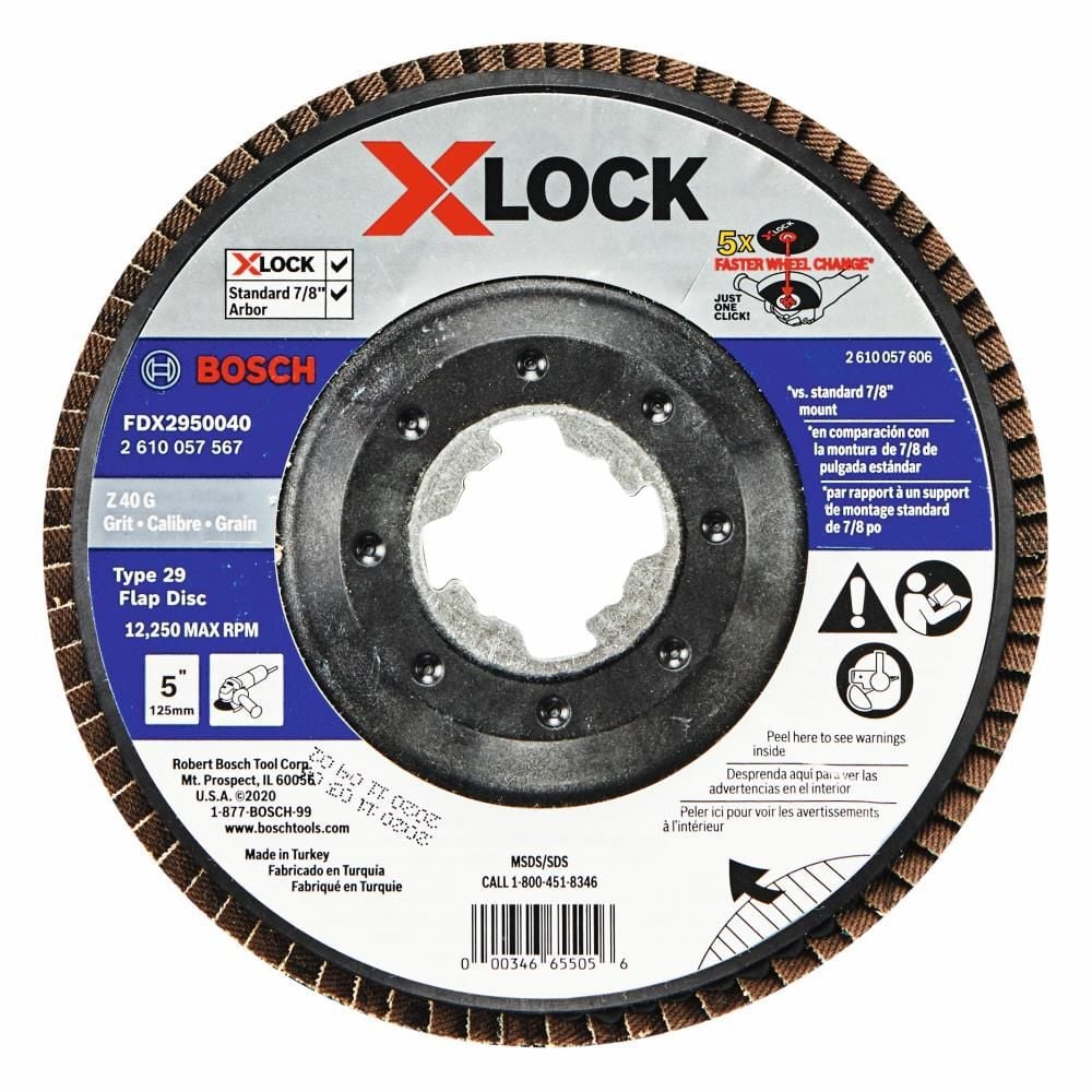 Bosch X LOCK Arbor Type 29 40 Grit Flap Disc 5in, large image number 1