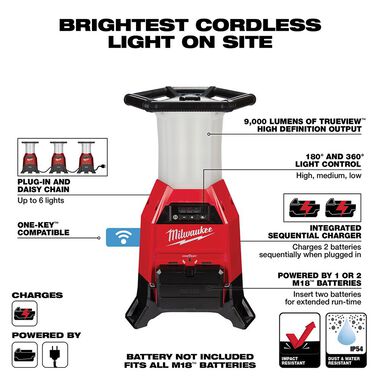 Milwaukee M18 RADIUS Site Light and Charger with ONE-KEY (Bare Tool), large image number 2