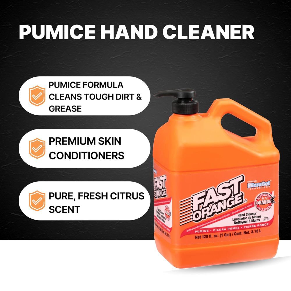 Permatex 1 Gallon Fast Orange Pumice Hand Cleaner with Pump Pack of 4, large image number 3