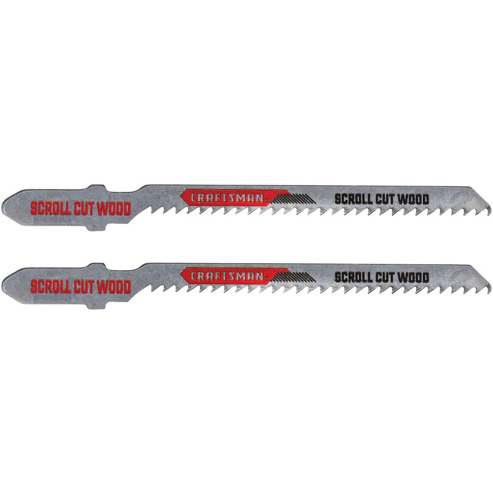 CRAFTSMAN 3-1/4 Inch 12 TPI T-Shank Scroll Jig Saw Blade, 2 Pack, large image number 1