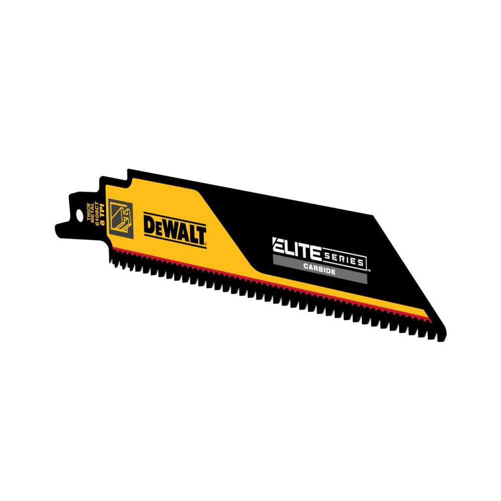 DEWALT ELITE SERIES Reciprocating Saw Blade 3pk Carbide Tipped 6in 8 TPI Metal Cutting, large image number 1
