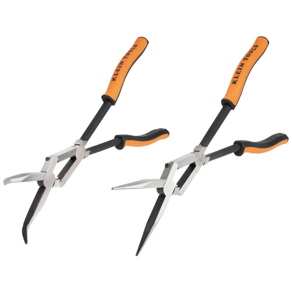 Klein Tools Long Reach Needle Nose and Bent Nose Pliers Set, 13-Inch, 2-Piece – 71402