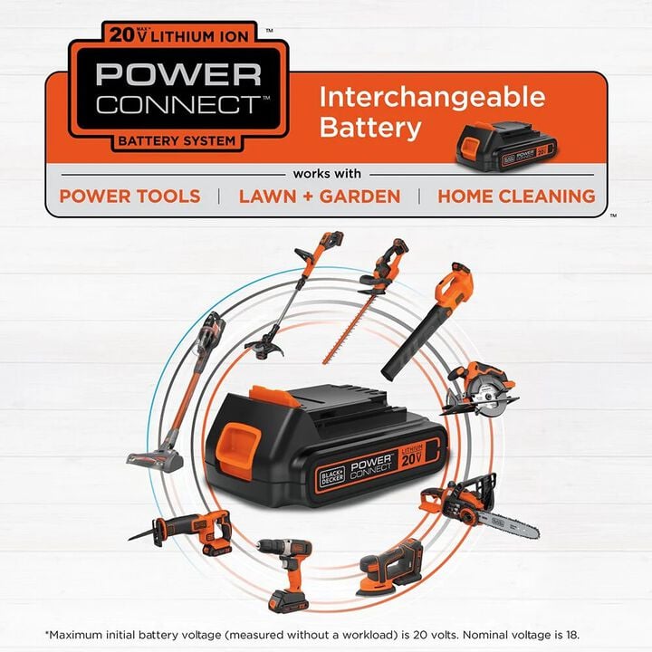 Black and Decker POWERCONNECT 20V 1.5Ah Lithium Ion Power Tool Battery Pack, large image number 8