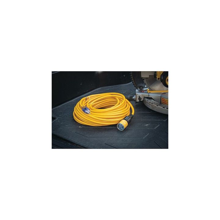 DEWALT 50 ft 10/3 SJTW Yellow Lighted Locking Extension Cord, large image number 11