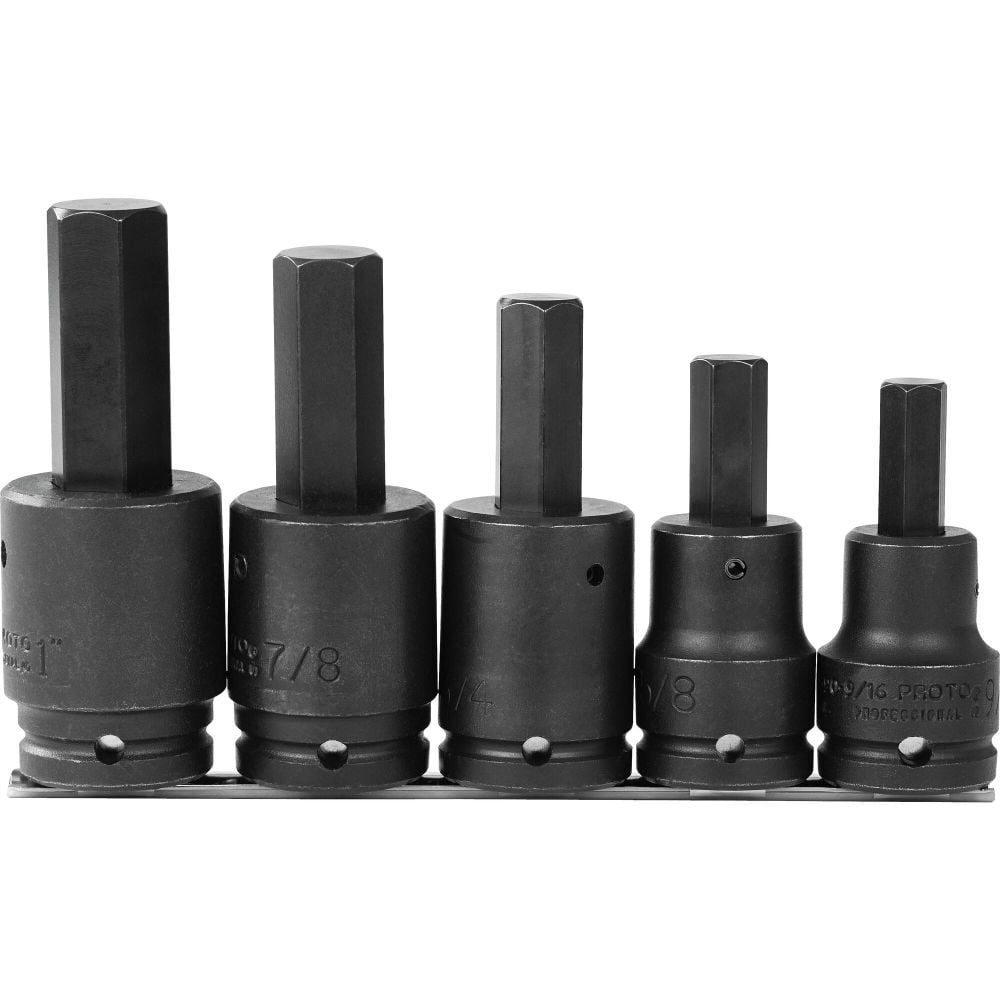 Proto 3/4 in Drive 5 Piece Impact HEX BIT Set, large image number 1
