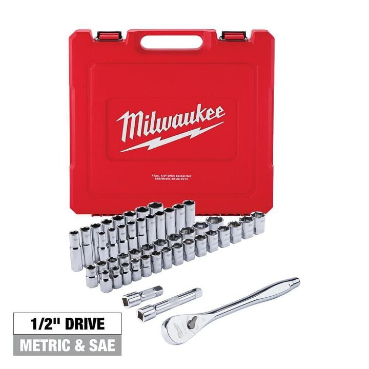 Milwaukee 47 pc. 1/2 in. Socket Wrench Set (SAE & Metric), large image number 12
