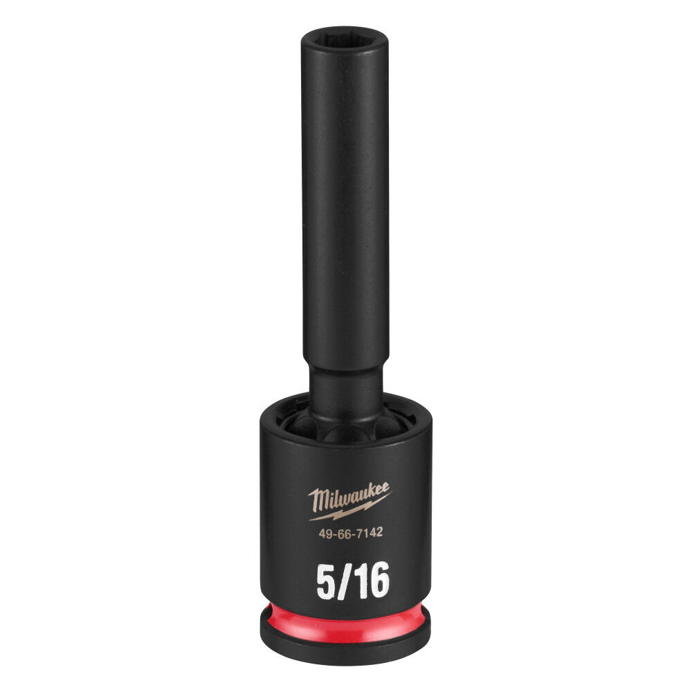 Milwaukee SHOCKWAVE Impact Duty 3/8 Inch Drive 5/16 Inch Deep Swivel Socket - 49-66-7142