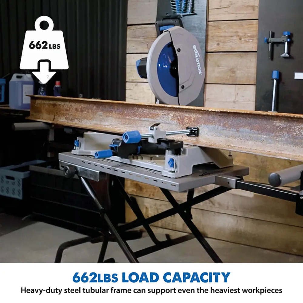Evolution Power Tools MCSSTAND 662 Lbs Mitering Chop Saw Stand with Powerlift Assist, large image number 6