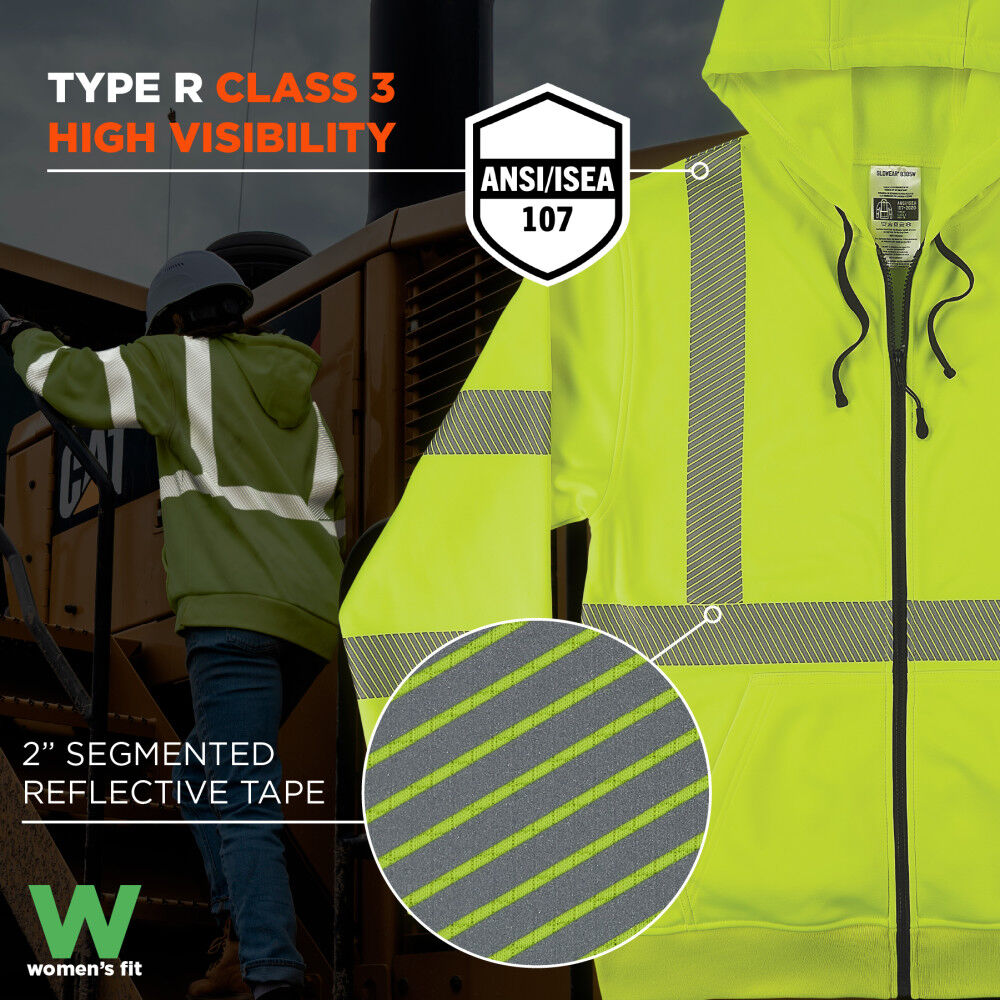 Ergodyne GloWear 8305W Class 3 Womens Performance Zip-Up Hoodie, large image number 2