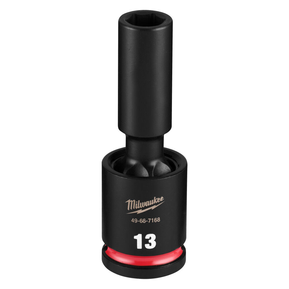 Milwaukee SHOCKWAVE Impact Duty 1/2 Inch Drive 13MM Deep Swivel Socket - 49-66-7168