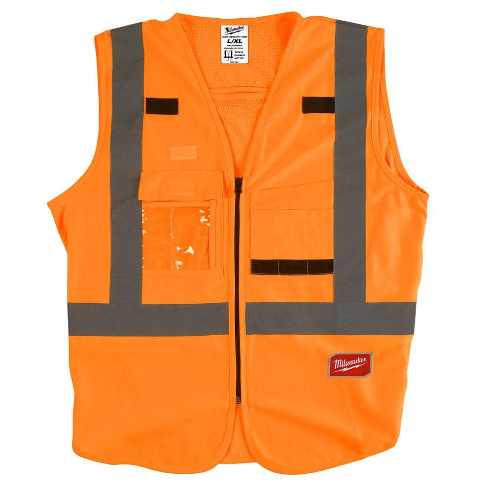 Milwaukee High Visibility Orange Safety Vest Size Large/XL CSA - 48-73-5072