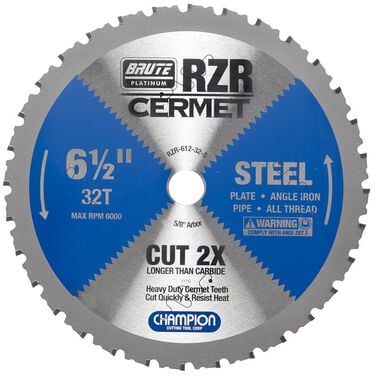 Champion Cutting Tool Brute Cermet Tipped Circular Saw Blade 6-1/2 In. (steel cutting)