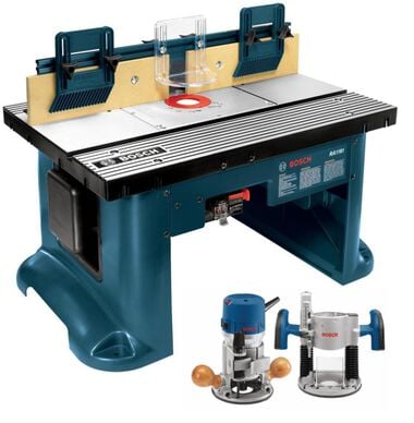 Bosch Benchtop Router Table with 2.25 HP Combination Plunge and Fixed Base Router Bundle