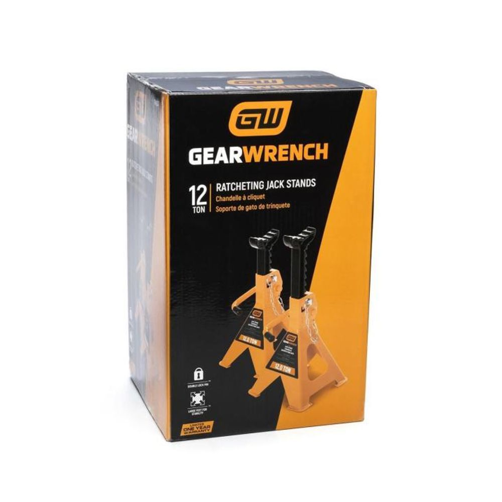 GEARWRENCH 12 Ton Ratcheting Jack Stand 2ct, large image number 6