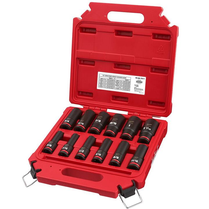 Milwaukee Impact Socket 1/2in Drive SAE 6 Point 12pc, large image number 2