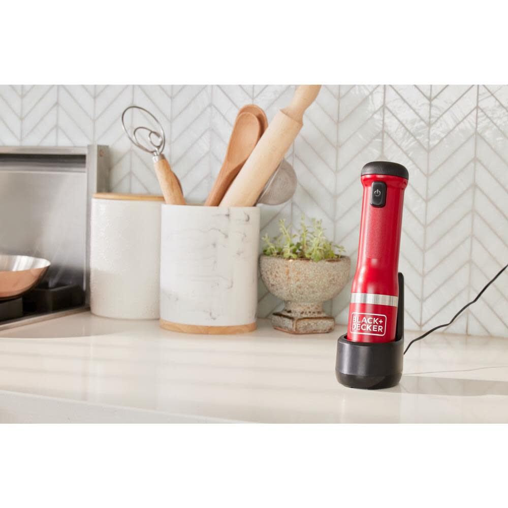 Black and Decker Kitchen Wand Cordless Immersion Blender Red, large image number 12