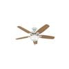 Hunter Fan Builder Deluxe Ceiling Fan 52in White White/Beech, small