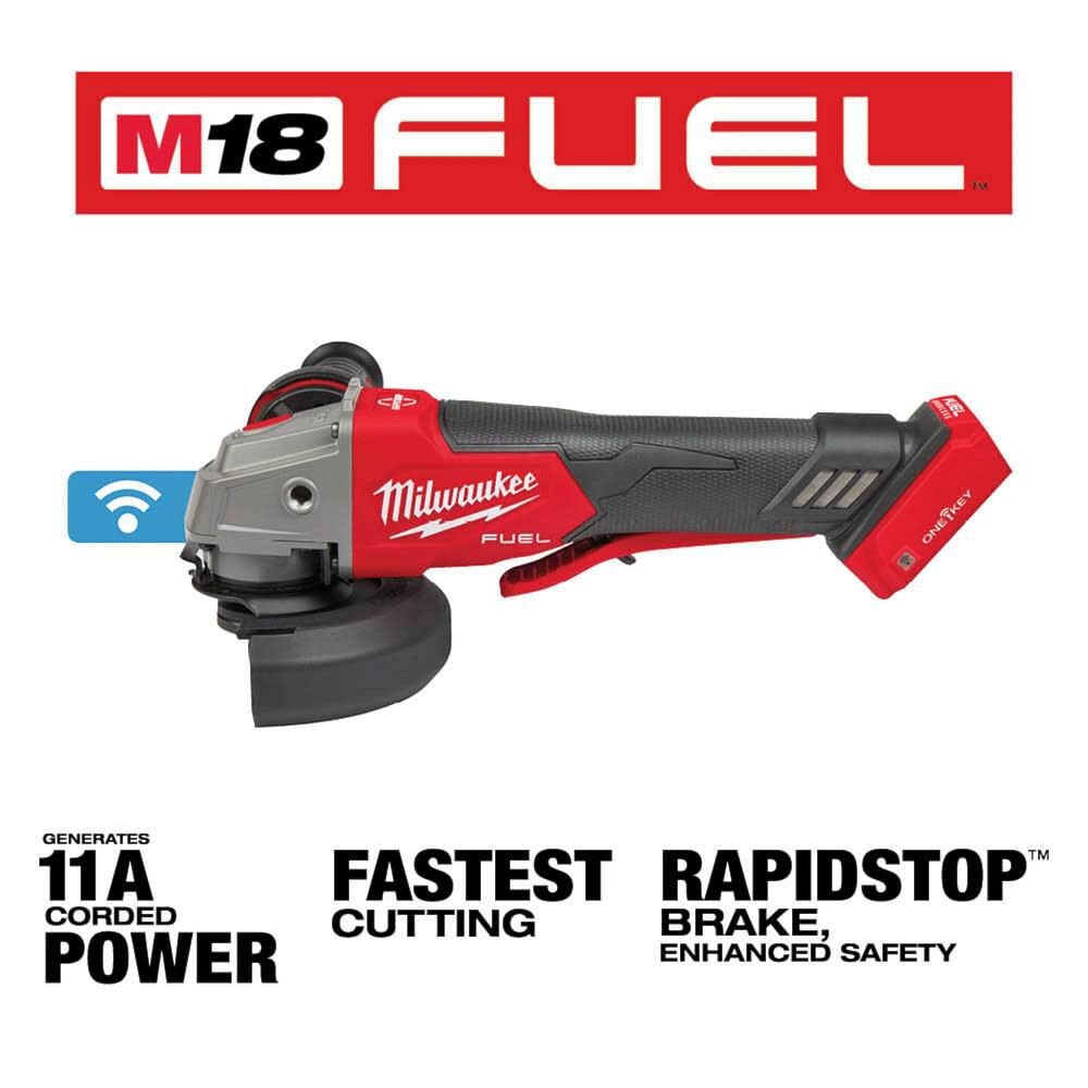 Milwaukee M18 Fuel 4 1 2inch 5inch Braking Grinder Paddle Switch No Lock Bare Tool 2882 20 - Image 4