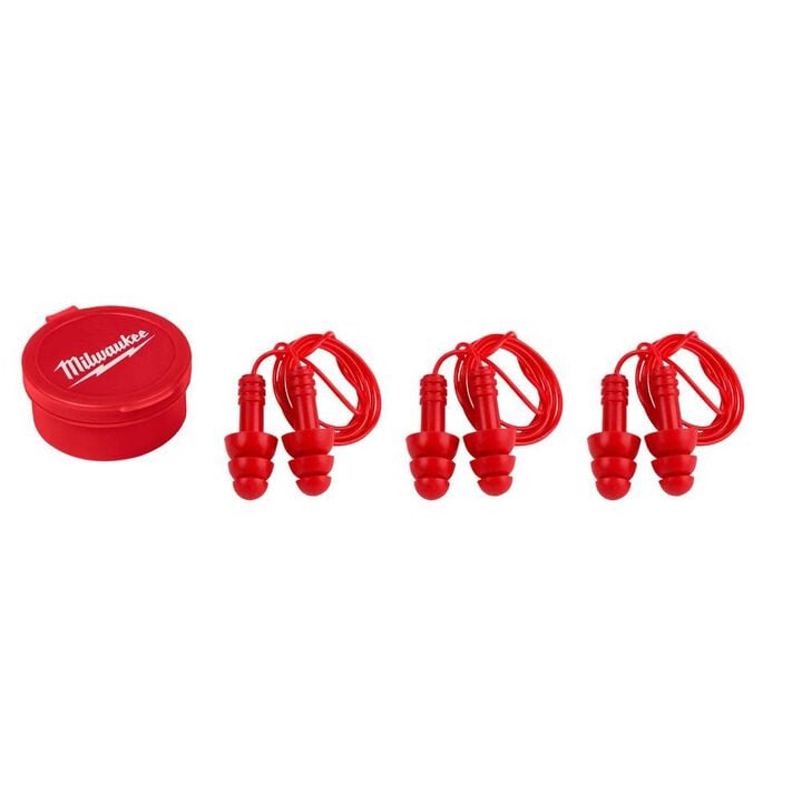 Milwaukee Reusable Corded Earplugs 3 Pack, large image number 2