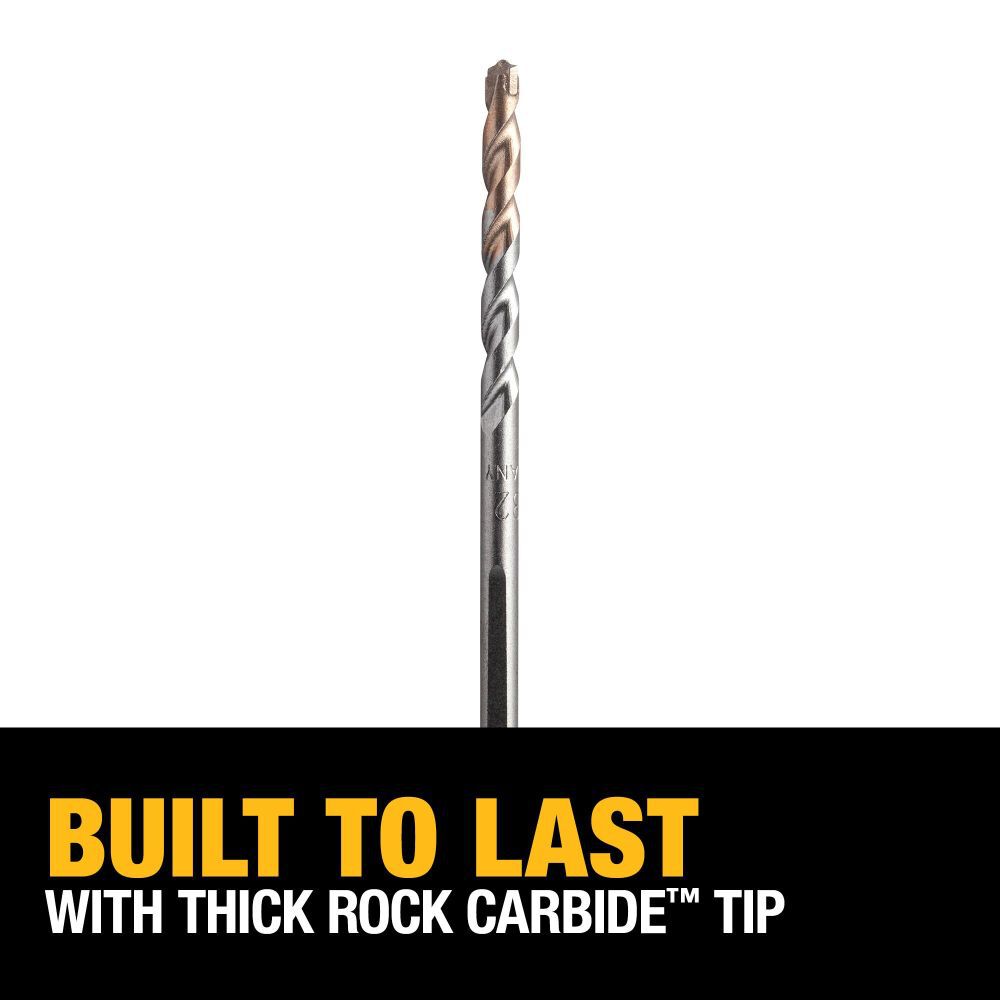 DEWALT 5/32 Inch x 3 Inch Drill Bit Premium Percussion Hammer Drill Bit, large image number 4