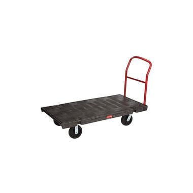 Rubbermaid 2000 Lbs Black Heavy-Duty Platform Truck with 8in TPR Caster