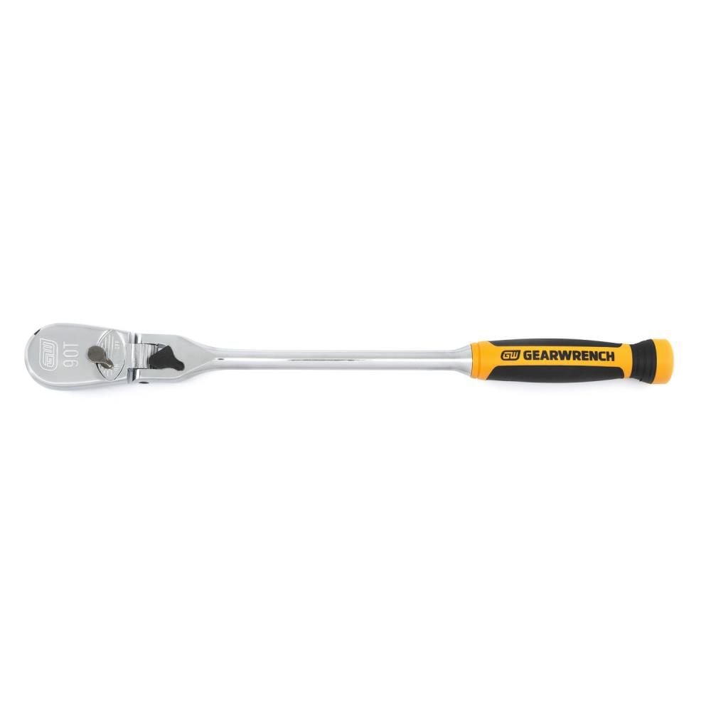 GEARWRENCH 1/2in Drive 90 Tooth Dual Material Locking Flex Head Teardrop Ratchet 17in, large image number 1