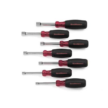 GEARWRENCH 7 pc Full Hollow Shaft Cushion Grip SAE Nut Driver Set