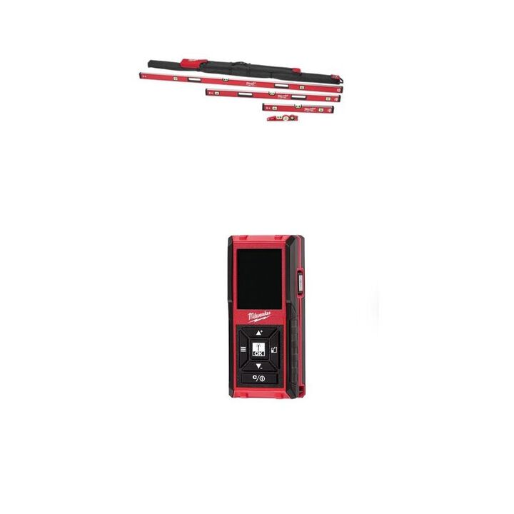 Milwaukee Magnetic Master Level Set, 150 Foot Laser Distance Meter Bundle
