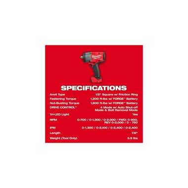 Milwaukee M18 FUEL 1/2 Inch High Torque Impact Wrench Combo Kit, 19-Piece Socket Set Bundle, large image number 6