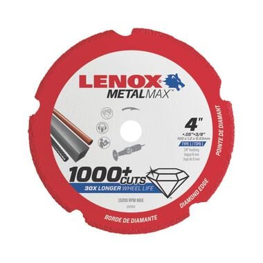 Lenox 4 In. x 3/8 In. MetalMax Diamond Cutoff Wheel DG
