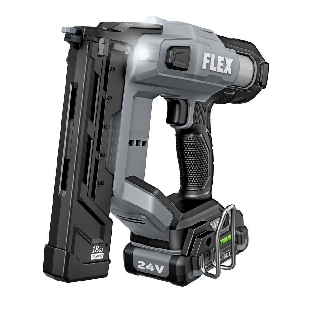 FLEX 24V Cordless 18 Gauge 1/4 Inch Narrow Crown Stapler Kit, large image number 5