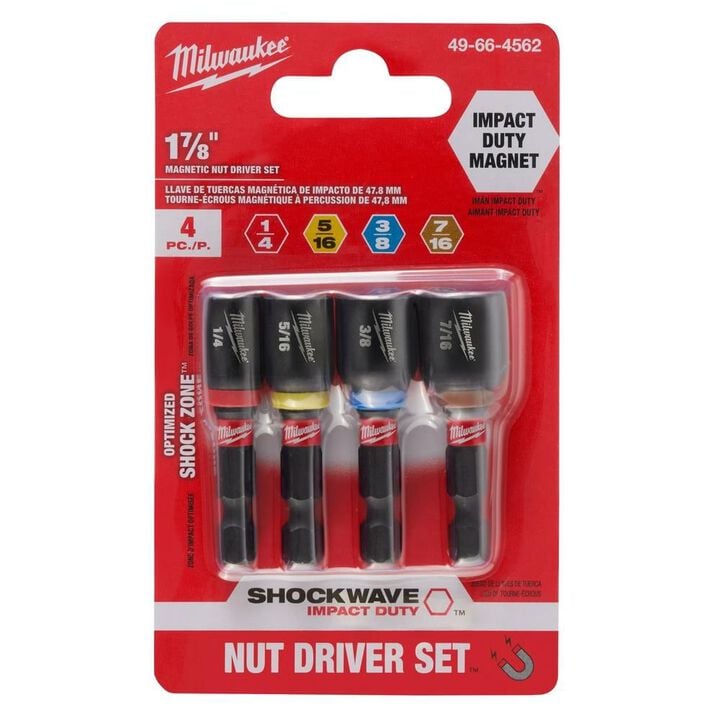 Milwaukee SHOCKWAVE Impact Duty 1-7/8inch Magnetic Nut Driver Set 4PC, large image number 8