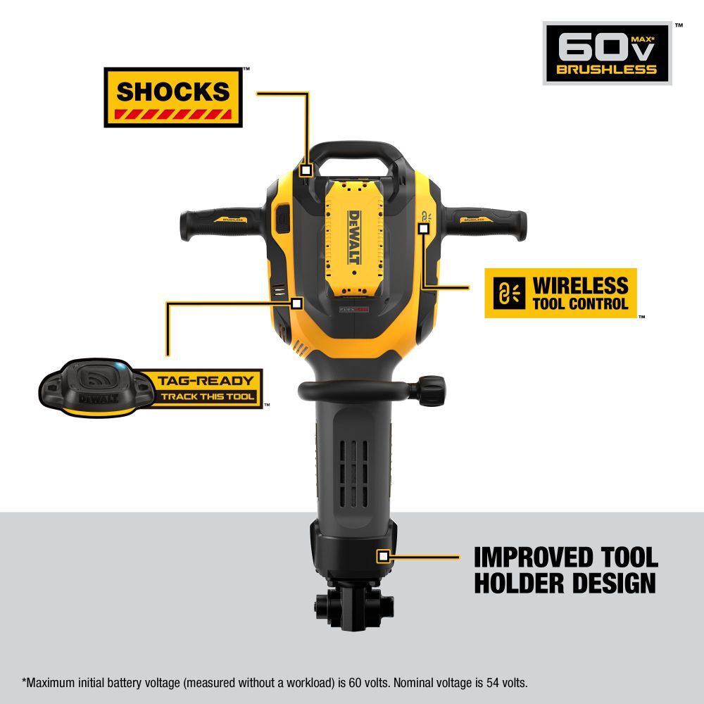 DEWALT 60V MAX Cordless Brushless 1 1 8 in 15 Kilo Rotary Hammer DCH966Z2 Acme Tools