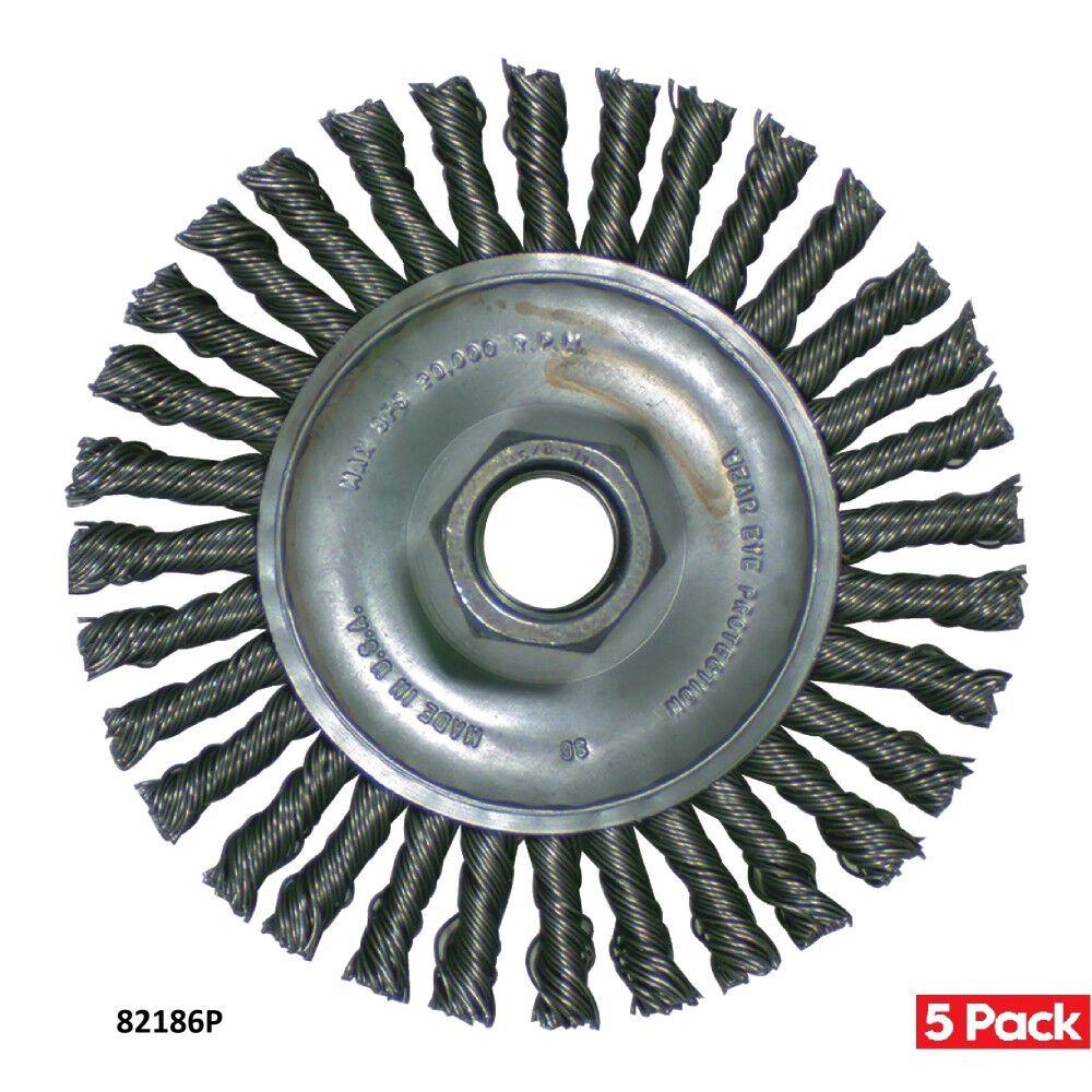 Pferd 4 Inch, 0.02 Inch Carbon Steel Stringer Bead Wheel Brush Bundle, 5 Pieces, large image number 2