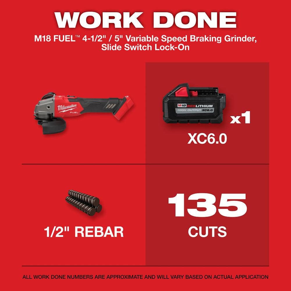 Milwaukee M18 Fuel 4 1 2inch 5inch Braking Grinder Bare Tool 2889 20 - Image 2
