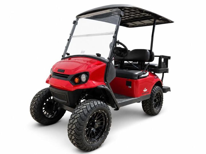 E-Z-GO Express S4 4-Seat Gas Golf Cart Flame Red