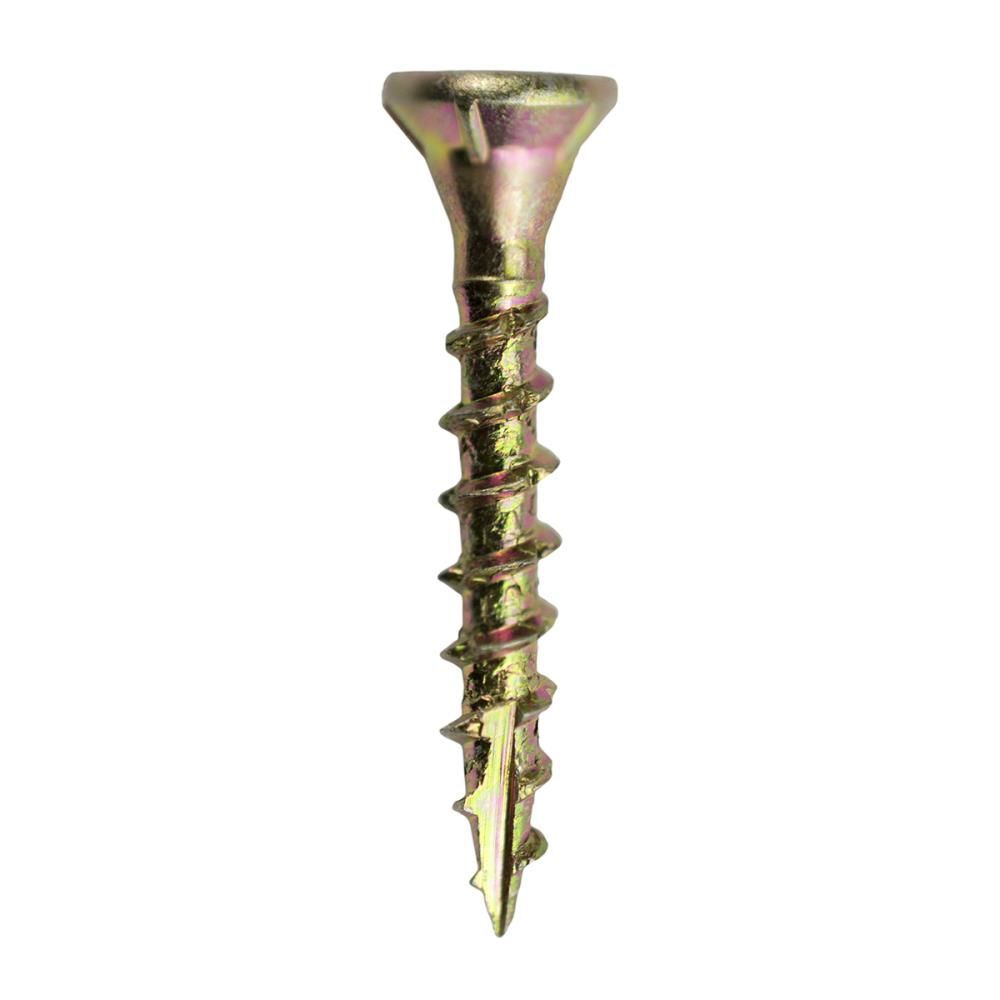 Grip Rite Screws #8 x 1.25in Bugle-Head Yellow Zinc Type 17 Star-Drive Interior Wood 5lbs, large image number 2