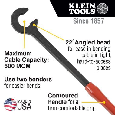 Klein Tools 14in (356 mm) Cable Bender, large image number 1