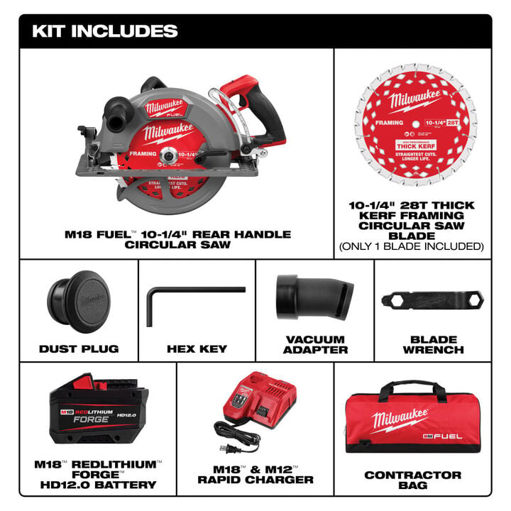 Milwaukee M18 FUEL 10-1/4 Inch Rear Handle Circular Saw Kit, large image number 2