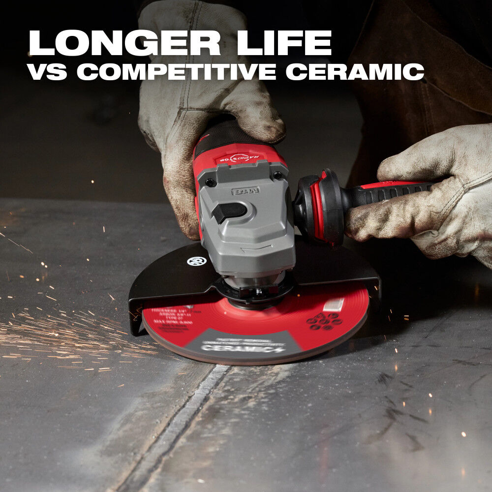 Milwaukee 6 Inch x 1/4 Inch x 5/8 Inch-11 Ceramic+ Metal Grinding Wheel Type 27, large image number 7
