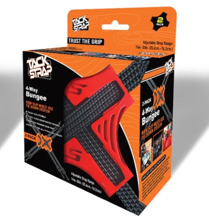 Tack Strap Stapll 30 Inch Bungee Style 4-Way Tack Strap, 2 Pieces, Red, large image number 1