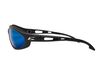 Edge Dakura Polarized Safety Glasses Black Frame Aqua Precision Blue Mirror Lens, small