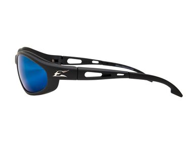 Edge Dakura Polarized Safety Glasses Black Frame Aqua Precision Blue Mirror Lens, large image number 1