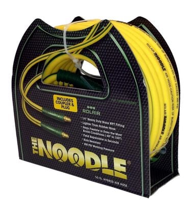 Rolair 1/4In x 50Ft Noodle Air Compressor Hose with Fittings, large image number 1