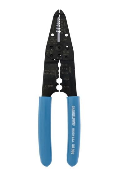 Channellock 8.25in Wiring Tool Strips Crimps & Cuts 10to22 AWG