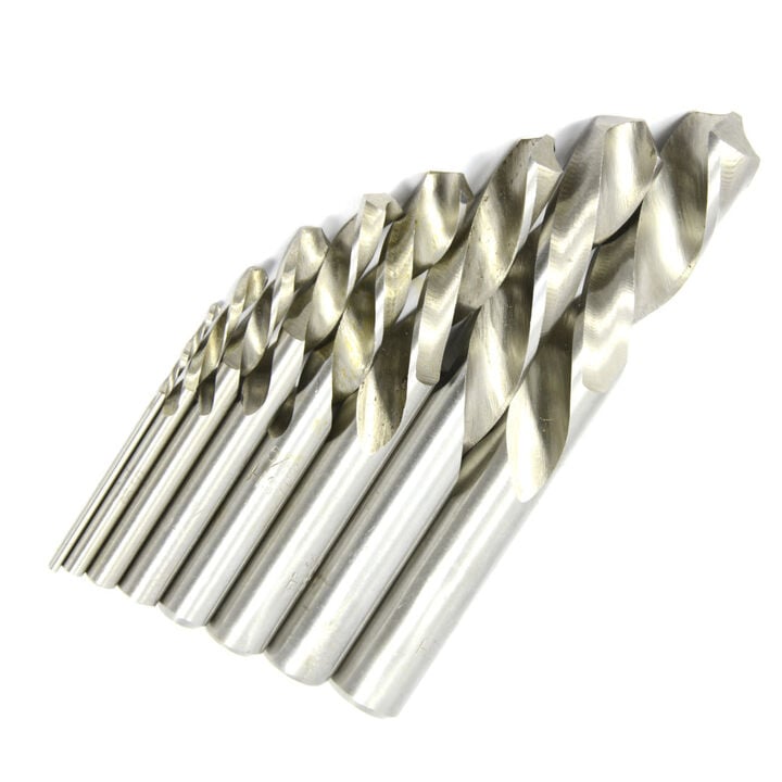Forney Industries 8-Piece Stubby Left Hand Drill Bit Set, High Speed Steel (HSS)
